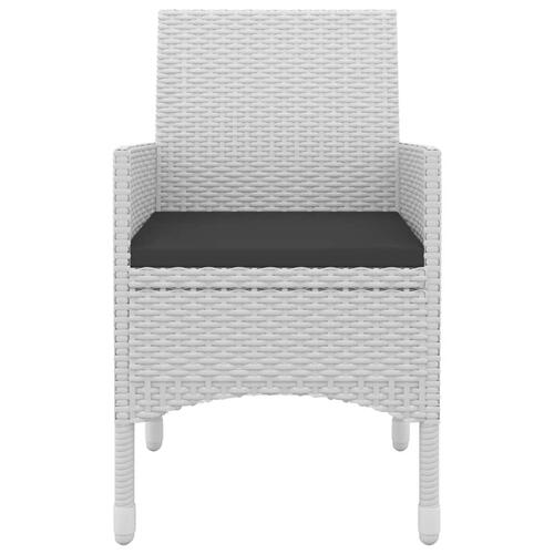 Spisebordssæt til haven 7 dele med hynder polyrattan og glas