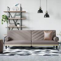 Sovesofa med armlæn stof gråbrun