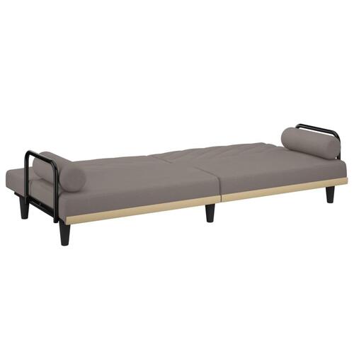 Sovesofa med armlæn stof gråbrun