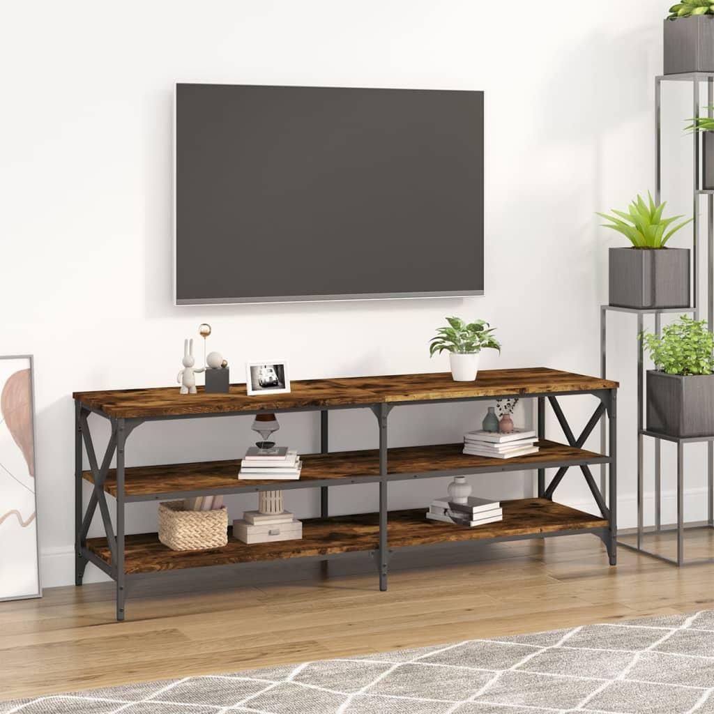 Tv-bord 140x40x50 cm konstrueret træ røget egetræsfarve