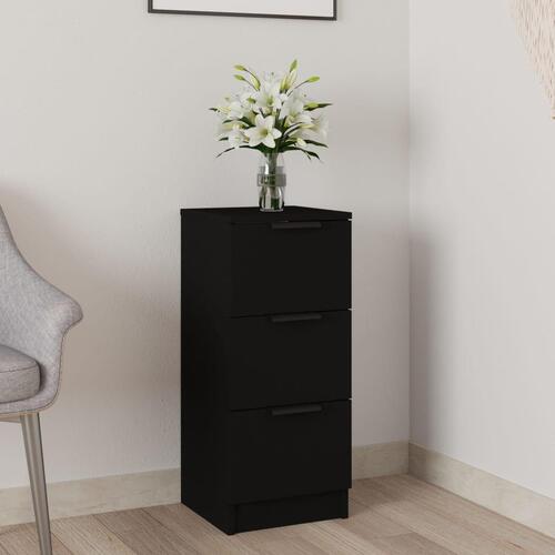 Skænk 30x30x70 cm konstrueret træ sort