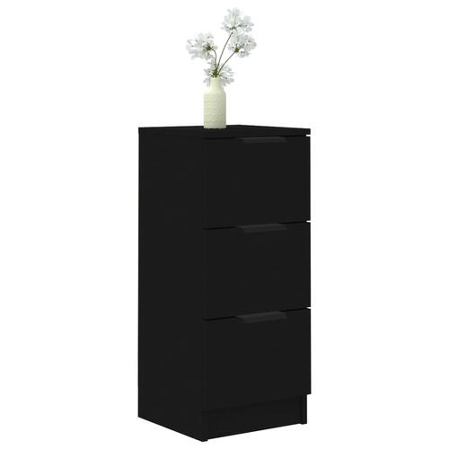 Skænk 30x30x70 cm konstrueret træ sort