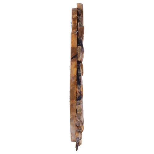 Vægspejl 40 cm teak rund