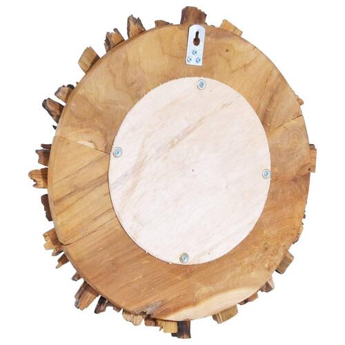 Vægspejl 40 cm teak rund