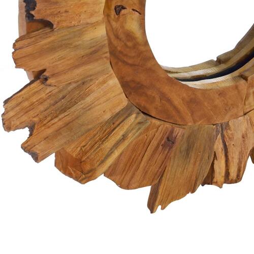 Vægspejl 40 cm teak rund