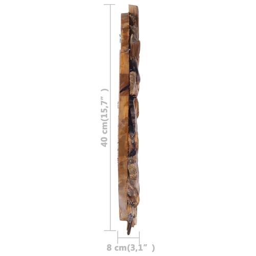 Vægspejl 40 cm teak rund