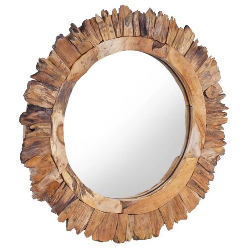 Vægspejl 60 cm teak rund