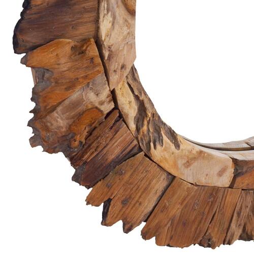 Vægspejl 60 cm teak rund
