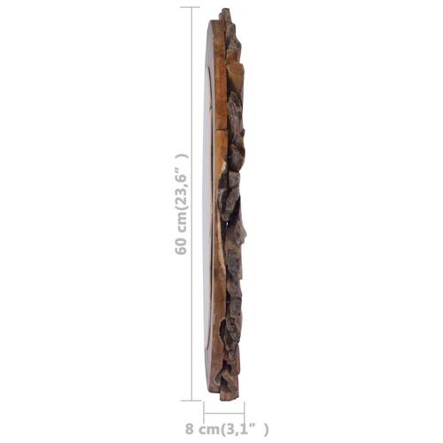 Vægspejl 60 cm teak rund