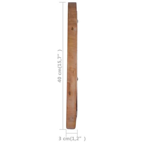 Vægspejl 40 cm teak rund
