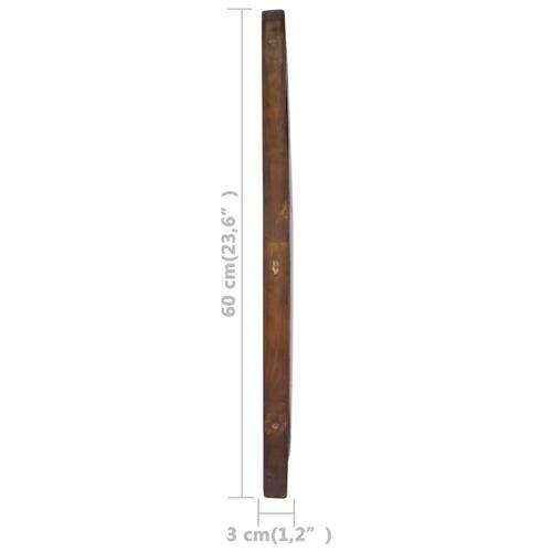 Vægspejl 60 cm teak rund