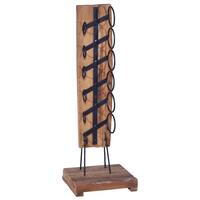 Vinreol til 6 flasker 35x35x100 cm massivt teaktræ