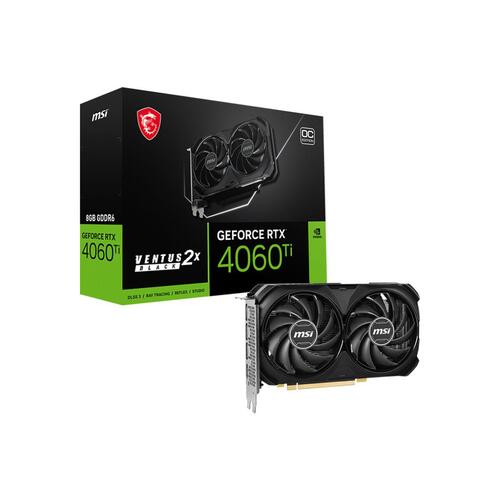Grafikkort MSI GEFORCE RTX 4060 TI VENTUS 2X BLACK 8G OC Geforce RTX 4060 Ti 8 GB GDDR6