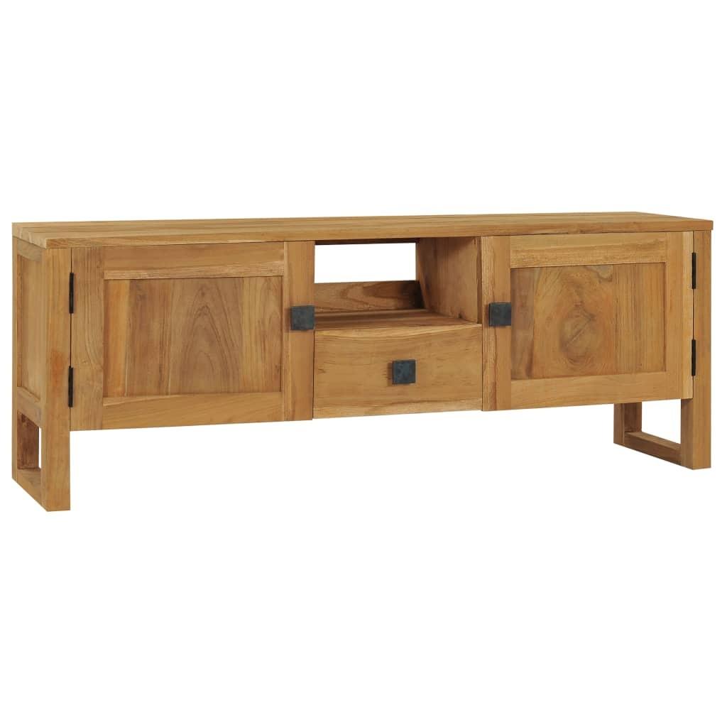 Tv-skab 120x32x45 cm massivt teaktrÃ¦