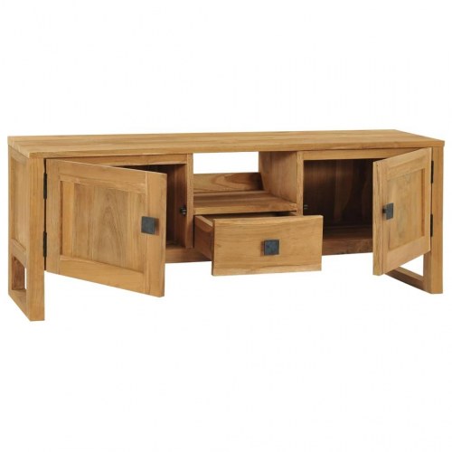 Tv-skab 120x32x45 cm massivt teaktrÃ¦