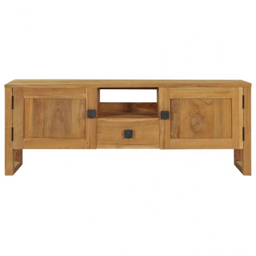 Tv-skab 120x32x45 cm massivt teaktrÃ¦