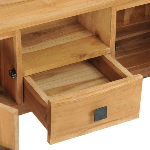 Tv-skab 120x32x45 cm massivt teaktrÃ¦