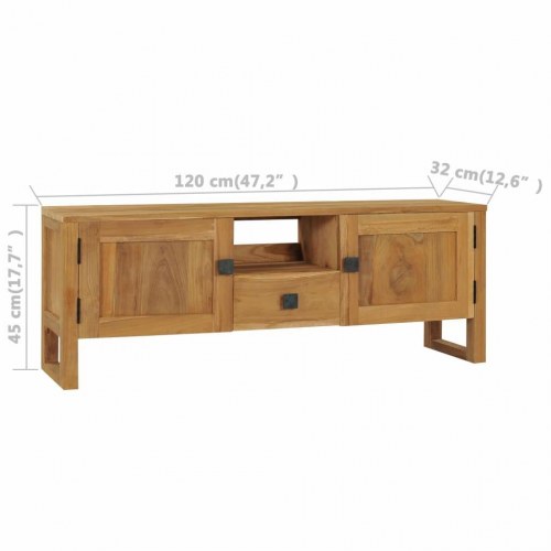 Tv-skab 120x32x45 cm massivt teaktrÃ¦