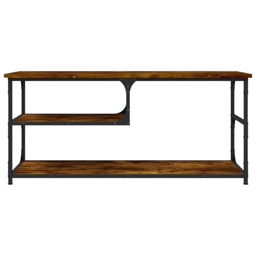 Tv-bord 103x38x46,5 cm konstrueret træ og stål røget eg