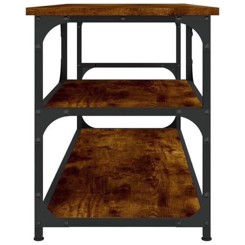 Tv-bord 103x38x46,5 cm konstrueret træ og stål røget eg