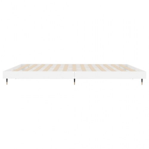 Sengestel 200 x 200 cm i konstrueret træ - hvid højglans
