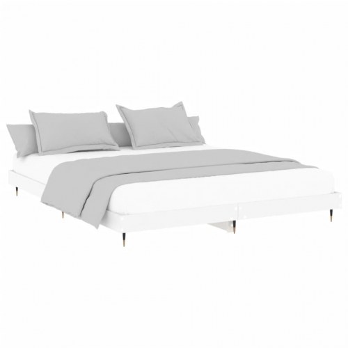 Sengestel 200x200 cm i hvidt konstrueret træ