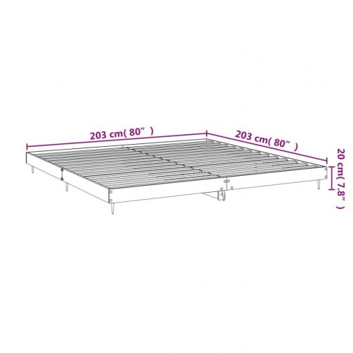 Sengestel 200x200 cm i hvidt konstrueret træ