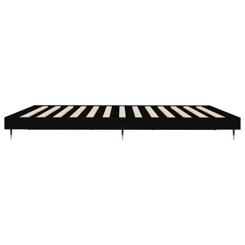 Sengestel 200x200 cm konstrueret træ sort