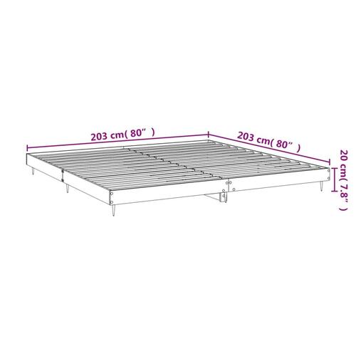 Sengestel 200x200 cm konstrueret træ sort