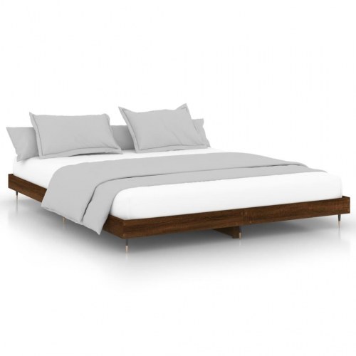 Sengeramme uden madras 200x200 cm i konstrueret træ - brun eg