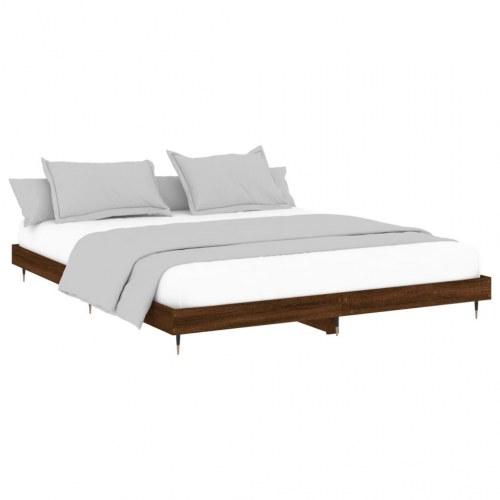 Sengeramme uden madras 200x200 cm i konstrueret træ - brun eg