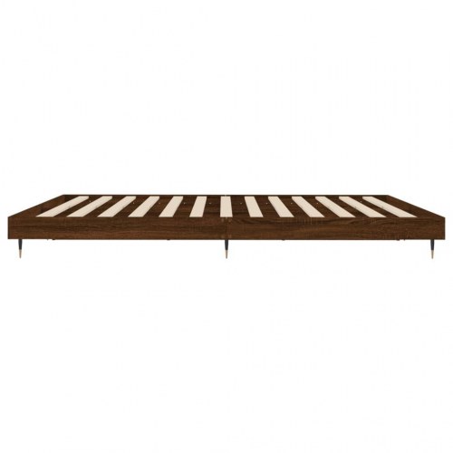 Sengeramme uden madras 200x200 cm i konstrueret træ - brun eg