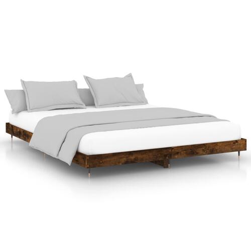 Sengeramme uden madras 200x200 cm konstrueret træ røget eg
