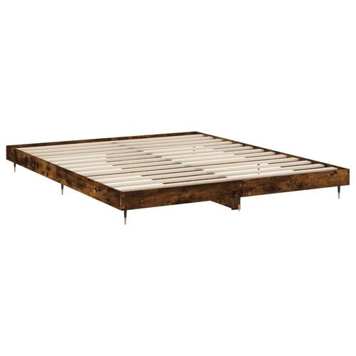 Sengeramme uden madras 200x200 cm konstrueret træ røget eg