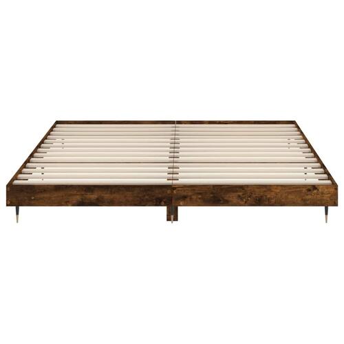Sengeramme uden madras 200x200 cm konstrueret træ røget eg