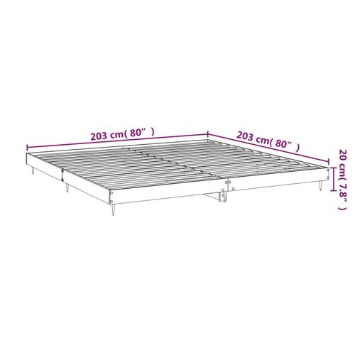 Sengeramme uden madras 200x200 cm konstrueret træ røget eg