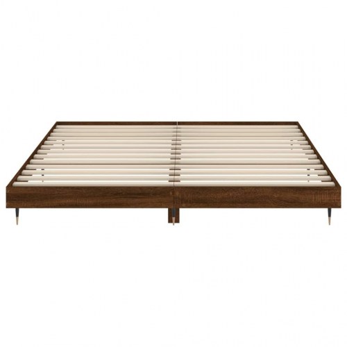 Sengeramme 160x200 cm uden madras konstrueret træ brunt eg