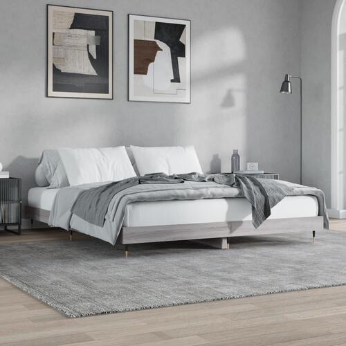 Sengestel uden madras 160x200 cm konstrueret træ grå sonoma-eg