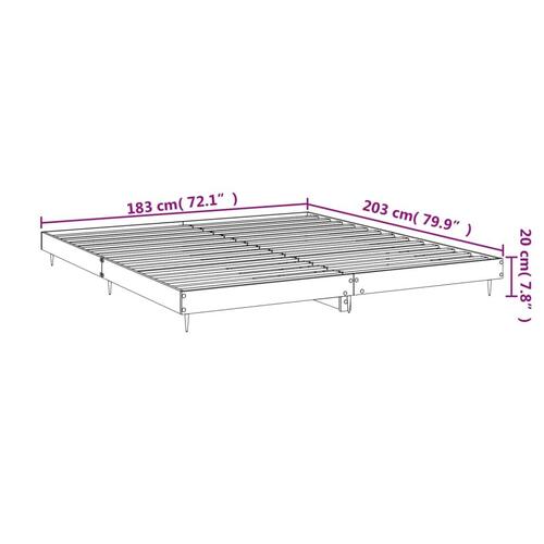 Sengestel 180x200 cm konstrueret træ brun eg