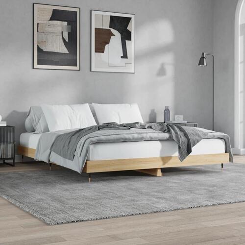 Sengeramme 140x200 cm uden madras konstrueret træ sonoma-eg