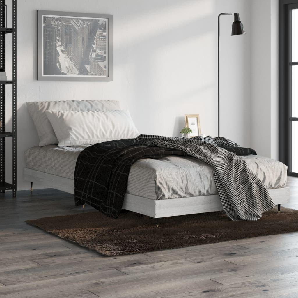 Sengeramme 90x190 cm konstrueret træ grå sonoma-eg