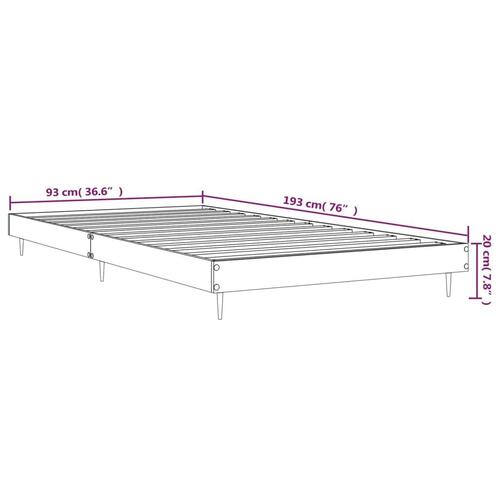 Sengeramme 90x190 cm konstrueret træ grå sonoma-eg