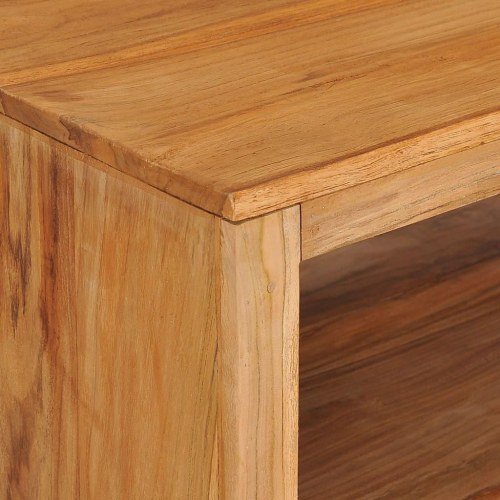 Sofabord i massivt teaktræ med hjul - 110 × 60 × 40 cm