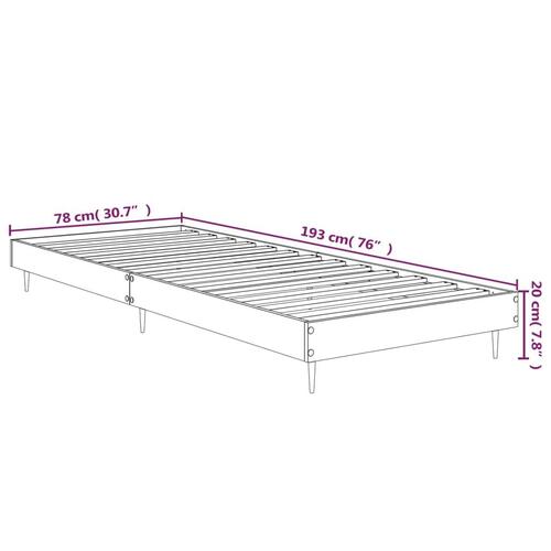 Sengeramme 75x190 cm konstrueret træ hvid