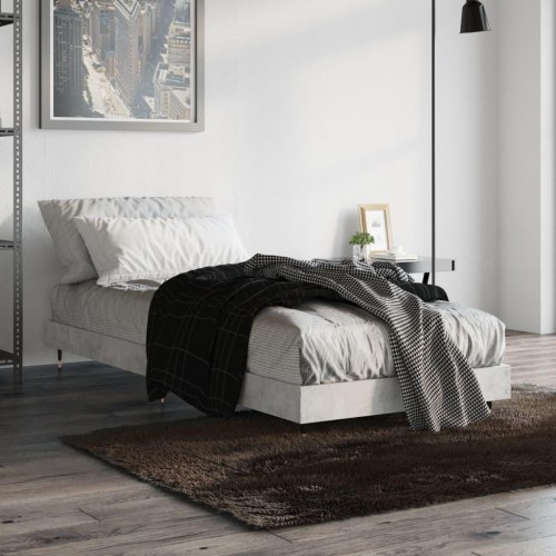 Sengeramme 75×190 cm i konstrueret træ - betongrå