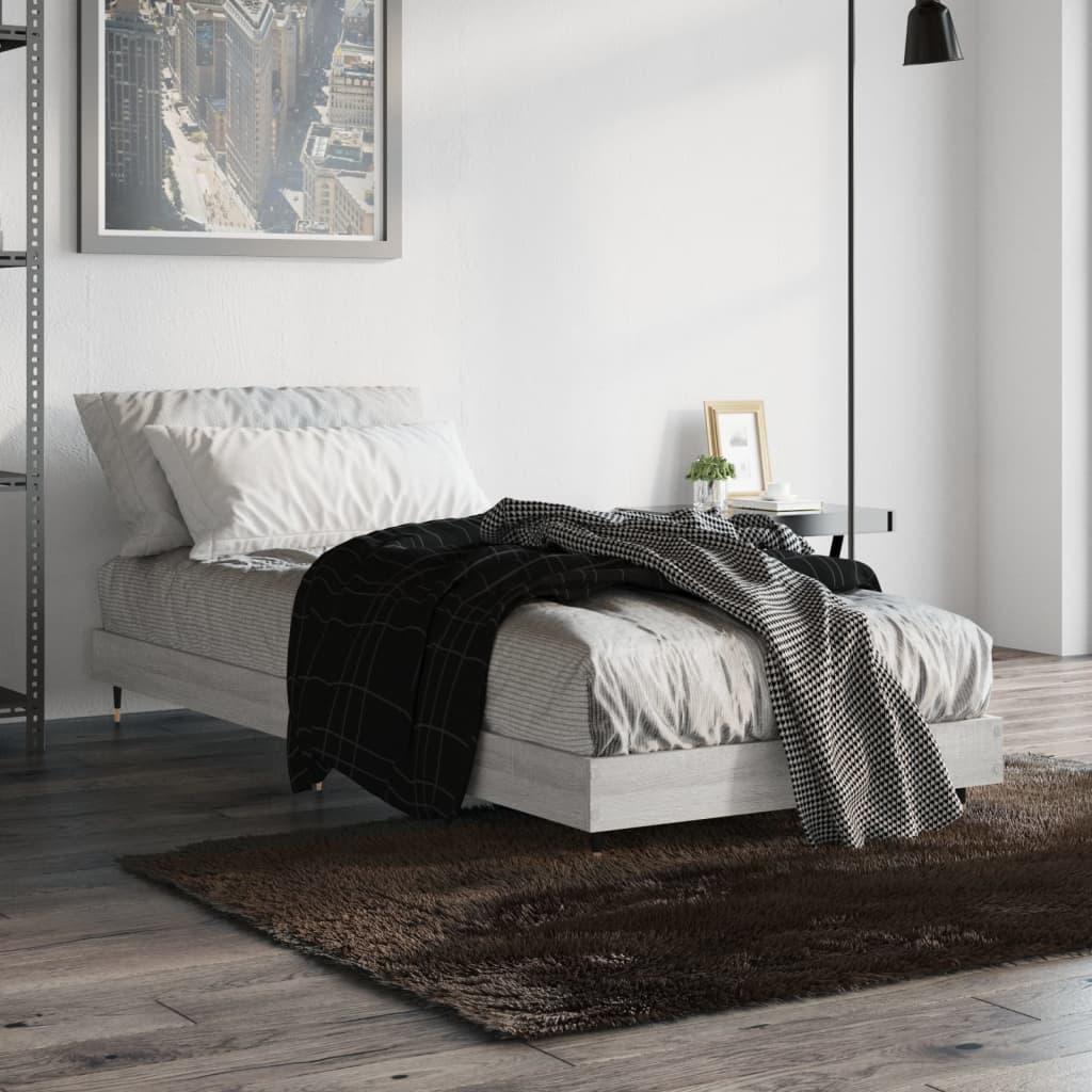 Sengeramme 75x190 cm konstrueret træ grå sonoma-eg