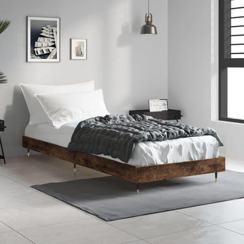 Sengeramme 75x190 cm uden madras konstrueret træ røget eg