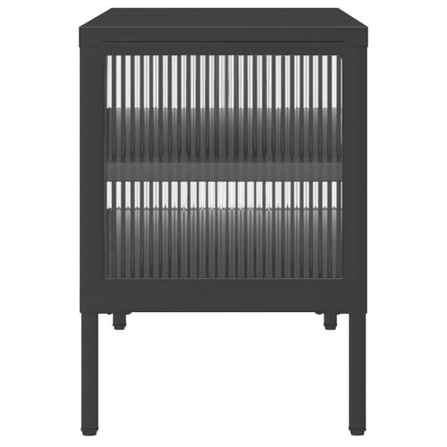 Tv-bord 105x35x50 cm glas og stål sort