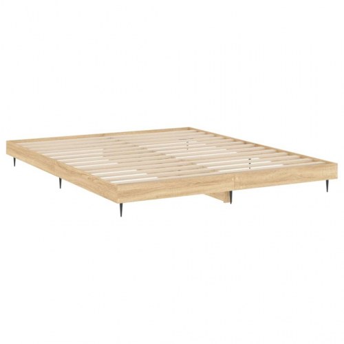 Sengeramme 200x200 cm i konstrueret træ - sonoma-eg