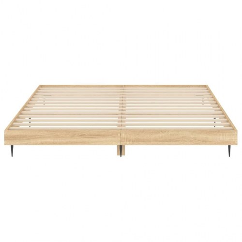 Sengeramme 200x200 cm i konstrueret træ - sonoma-eg